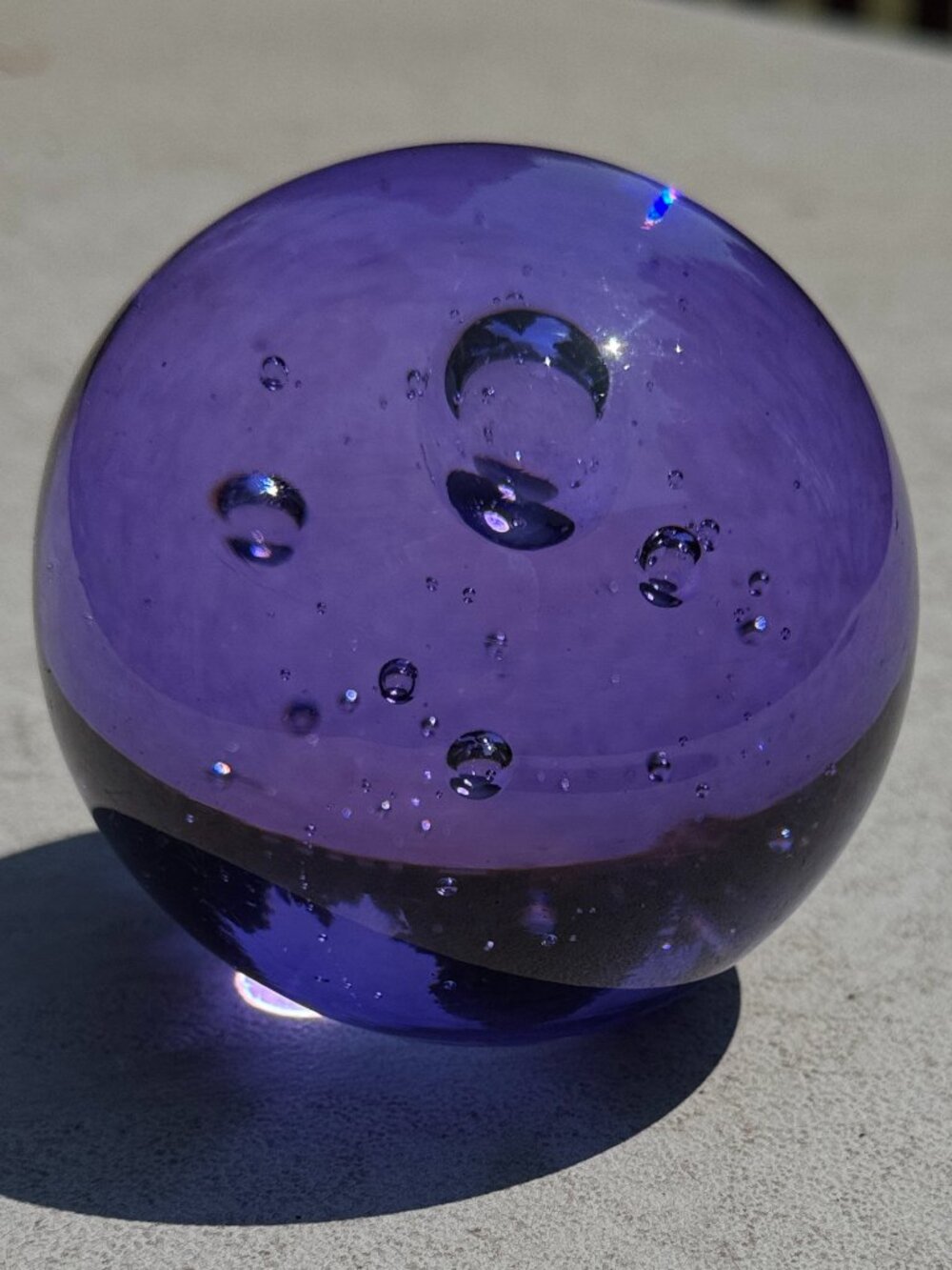 Purple Glass Orb Paperweight